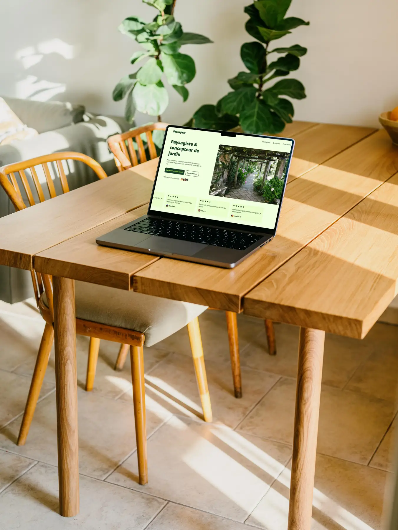 Mockup en action du site Paysagiste